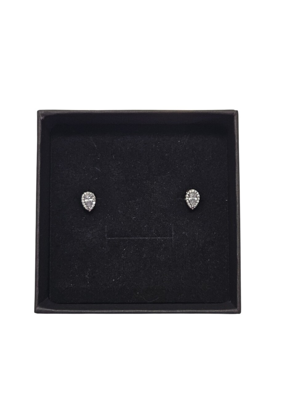 Pandora Sparkling Pear Halo Stud Earrings